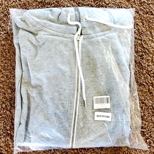 Large Heather Grey Full Zip Hoodie